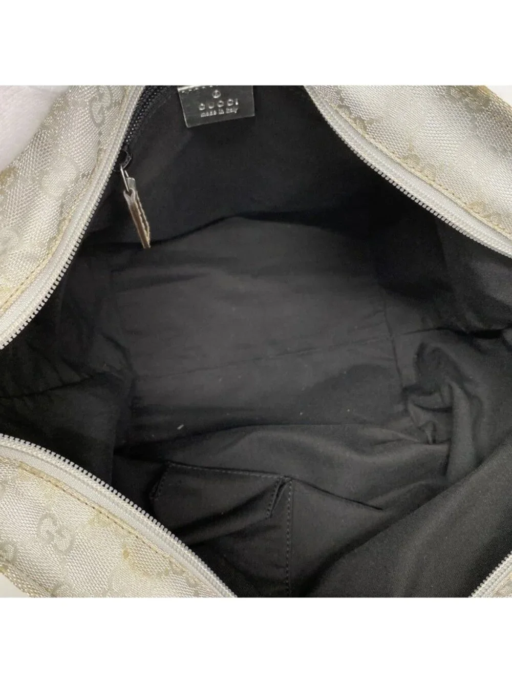 Gucci Handbag GG Canvas Nylon Silver